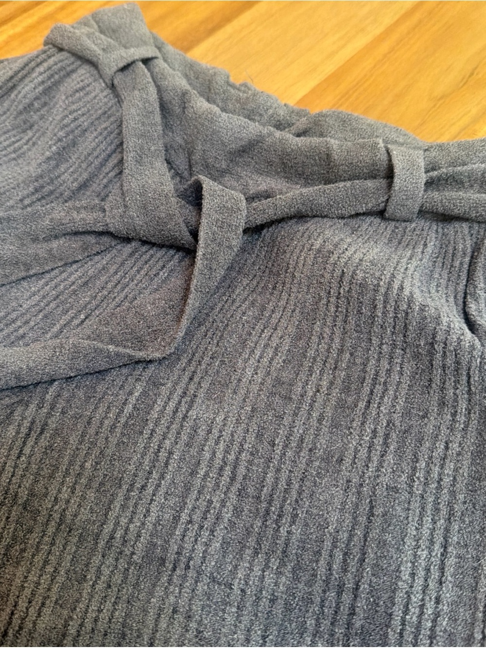 Barefoot Dreams Ribbed Lounge Pants Dark Gray Belted Small CozyChic Ultra Lite - Picture 2 of 9